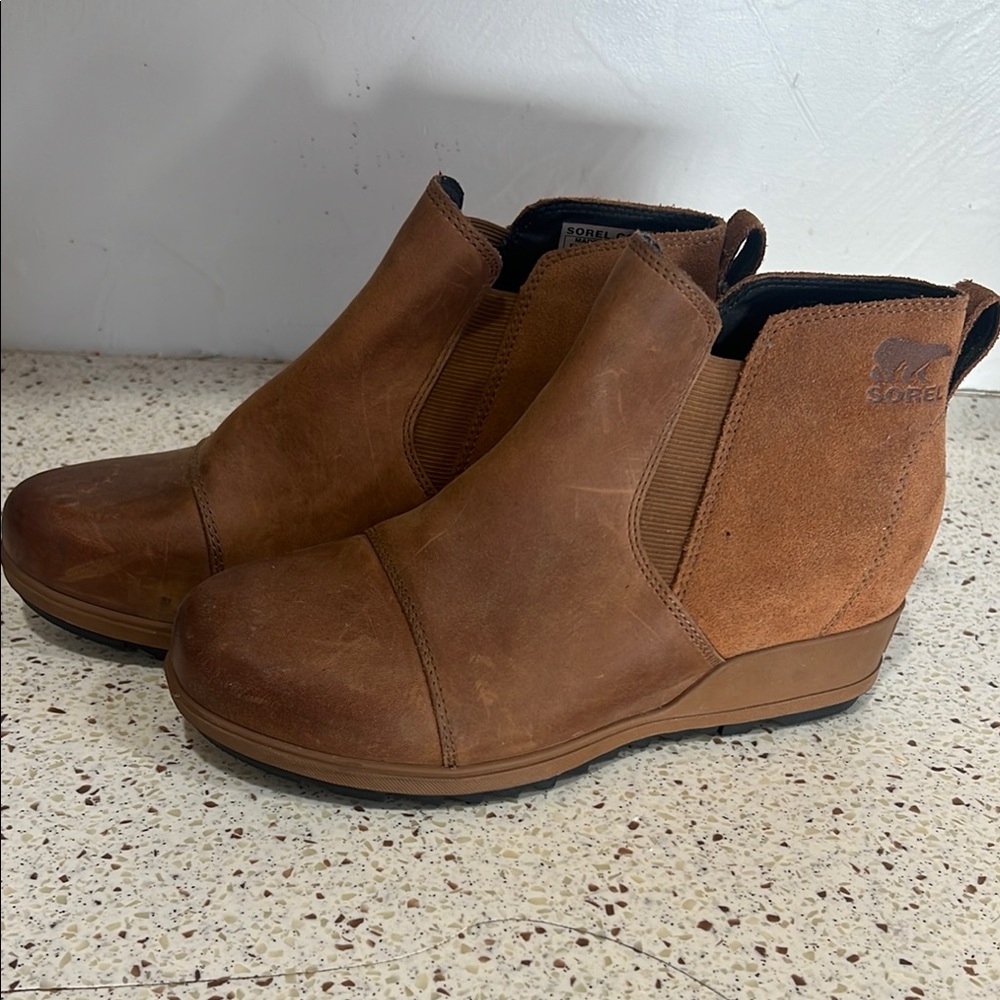 Sorel || Evie || Brown Leather Ankle Boots